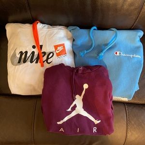 Nike/Jordan/Champion hoodie bundle